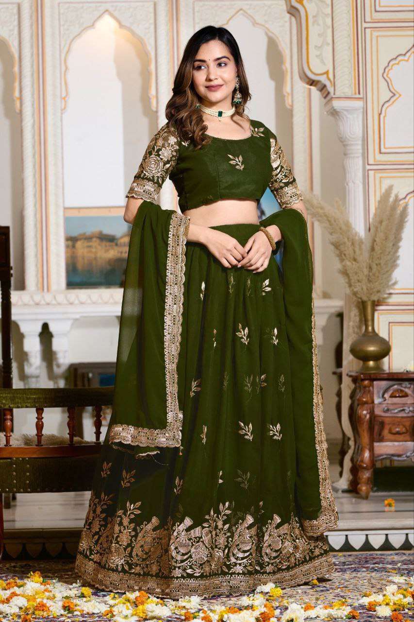 Women's Embroidered Lehenga Choli with Net Dupatta ? Festive & Wedding Wear Set - Image 26
