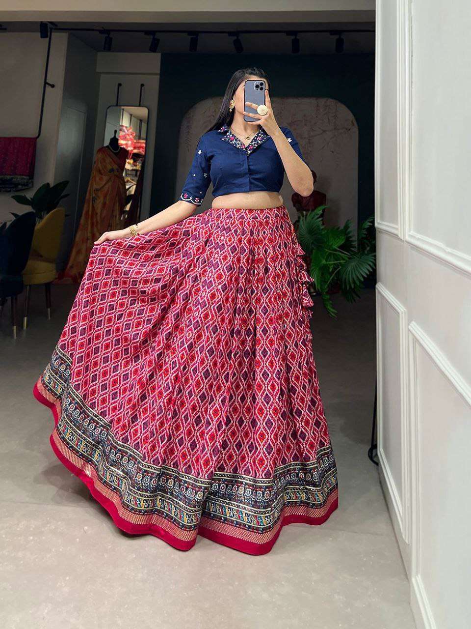 Women's Printed Ethnic Lehenga Choli Set with Embroidered Blouse ? Stylish Festive Wear - Image 3